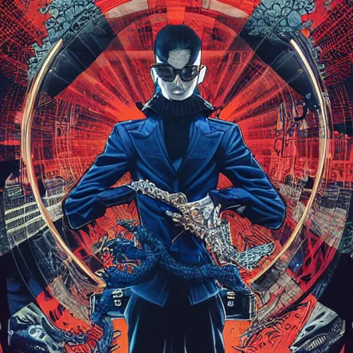 Prompt: portrait of crazy mister x, symmetrical, by yoichi hatakenaka, masamune shirow, josan gonzales and dan mumford, ayami kojima, takato yamamoto, barclay shaw, karol bak, yukito kishiro