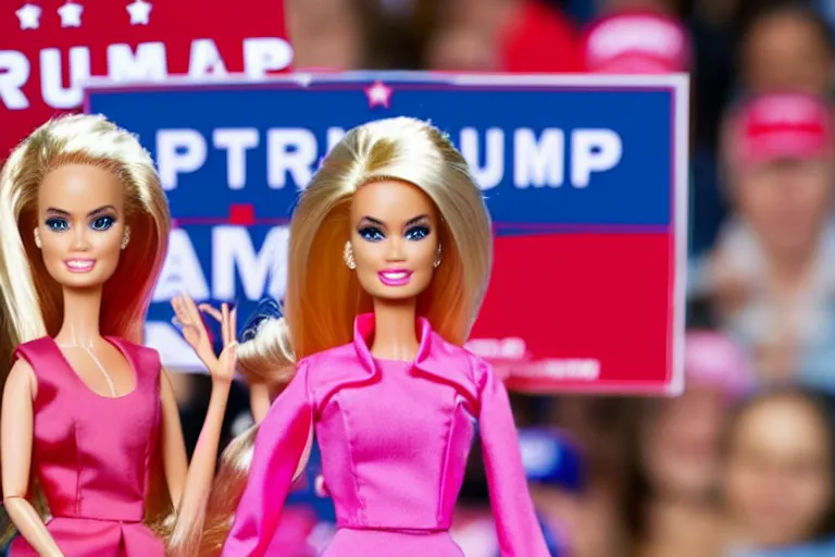 Image similar to still frame of trump in barbie, by Jaap Buitendijk