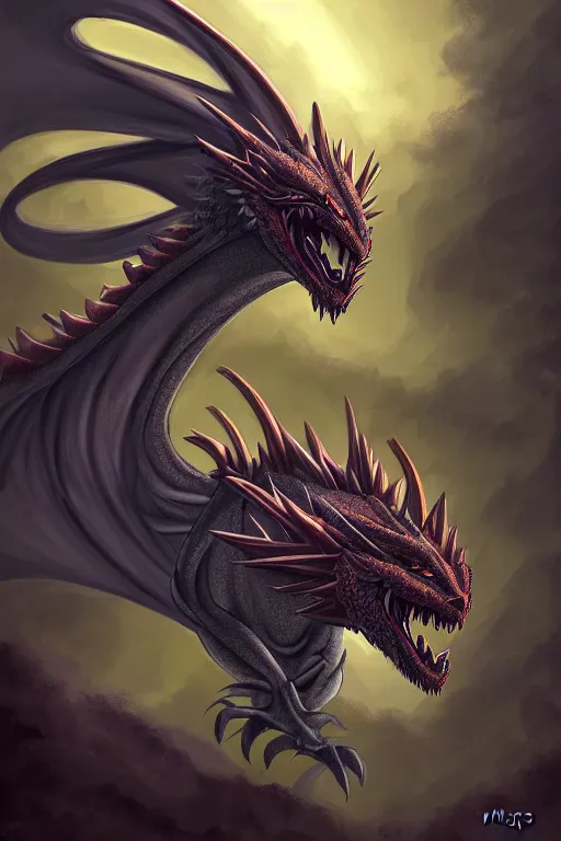 Prompt: a fierce dragon by nick deligaris