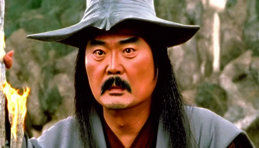 Prompt: chow yun - fat as gandalf in the movie'' kung pow 2'' ( 2 0 2 6 )