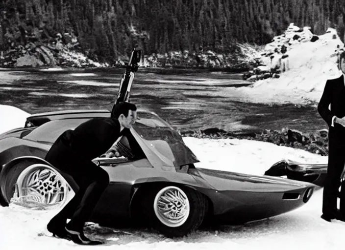 Prompt: scene from the 1 9 6 9 james bond film on her majesty ’ s secret service