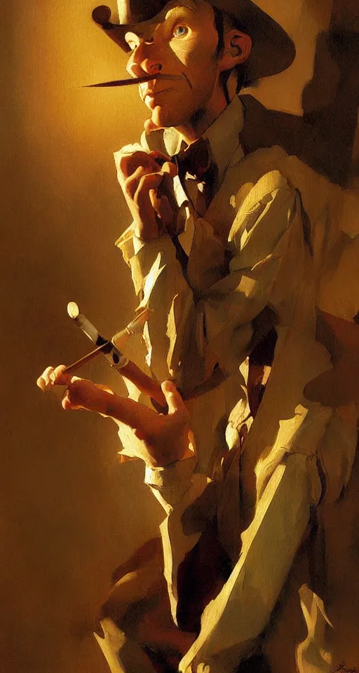 Image similar to pinocchio highly detailed painting by craig mullins, j. c. leyendecker