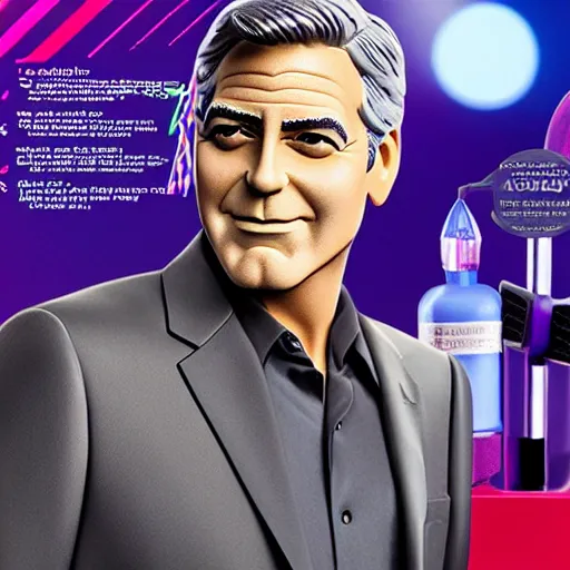 Prompt: george clooney amiibo, product photo, studio lighting