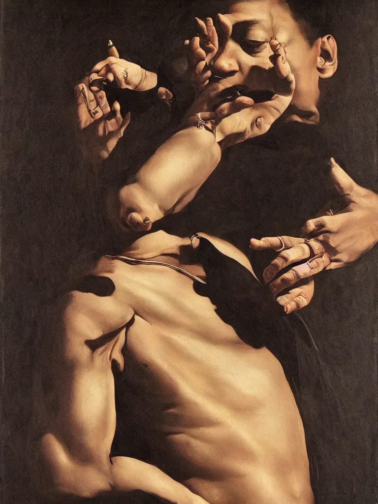 Prompt: Jay-z by Caravaggio