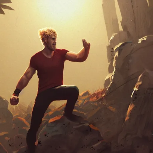 Prompt: Logan Paul giving a podcast On the radio with wolverine , artstation, Greg rutkowski, cinematic, digital Art