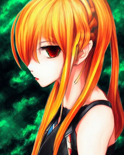 Image similar to 3 / 4 view of a portrait of amber of genshin impact, trending on pixiv, art by anmi