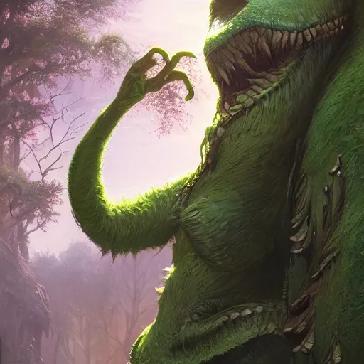 Image similar to green creature with long fingers disguised as a human, unreal engine, fantasy art by greg rutkowski, loish, rhads, ferdinand knab, makoto shinkai and lois van baarle, ilya kuvshinov, rossdraws, tom bagshaw, global illumination, radiant light, detailed and intricate environment