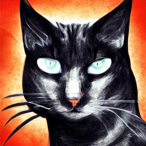 Image similar to Siames Lunatic cat, concept art, arcane style, portrait, brush strokes