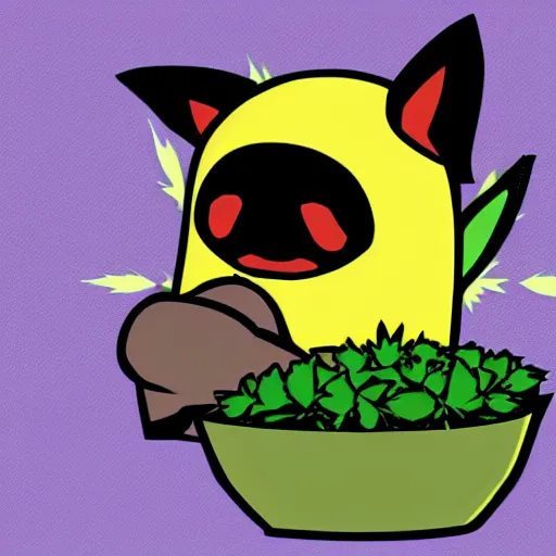 Prompt: stoned pichu, high, marijuana