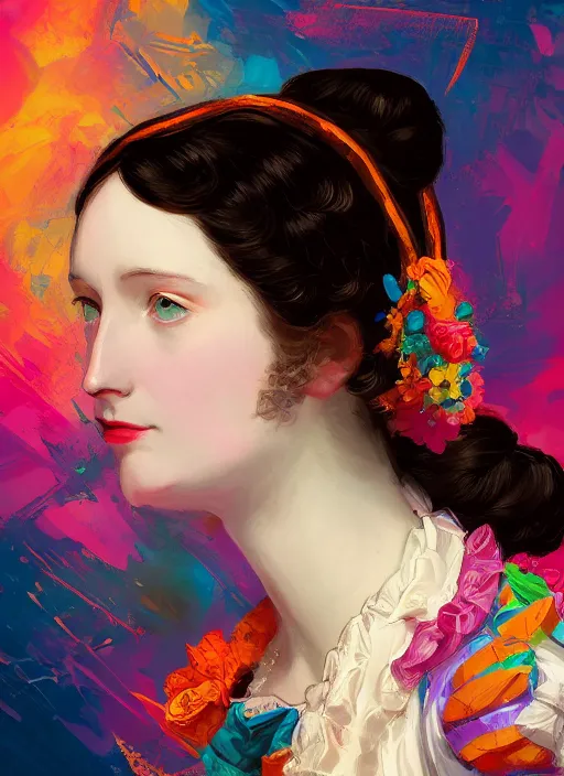 Prompt: Ada Lovelace, full of colour, cinematic lighting, trending on artstation, 4k, hyperrealistic, focused, extreme details, cinematic, masterpiece