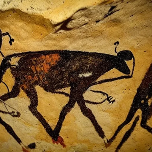 Prompt: hunting, altamira cave painting