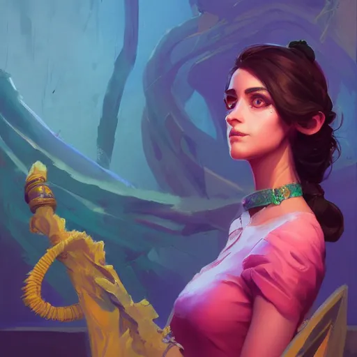 Image similar to portrait of a beautiful woman, maya ali mage, gloomhaven, dynamic lighting, gaudy colors, octane render aesthetic, matte painting concept art, official fanart behance hd artstation by jesper ejsing, by rhads and makoto shinkai and lois van baarle and ilya kuvshinov and rossdraws