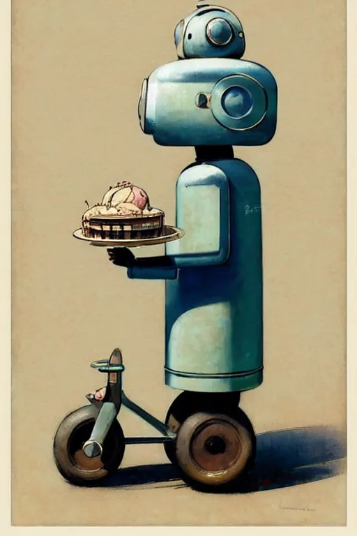 Image similar to ( ( ( ( ( 1 9 5 0 s retro future android robot mobile icecream vendor. muted colors., ) ) ) ) ) by jean - baptiste monge,!!!!!!!!!!!!!!!!!!!!!!!!!