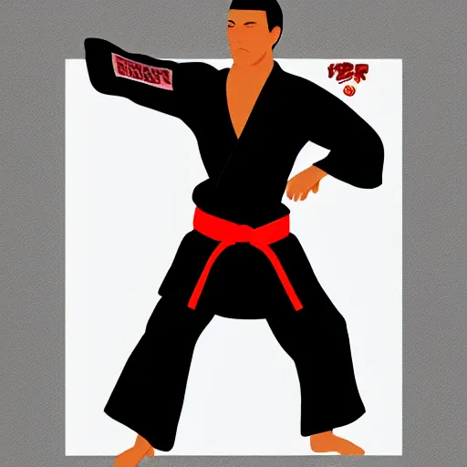 Image similar to martial arts master in the style of google, digital art