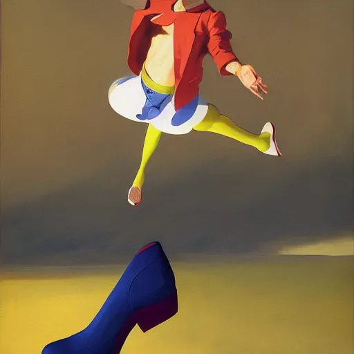 Prompt: Giant socks fly through the air, as a tornado approaches, by Takashi Murakami, Edward Hopper, Bo Bartlett, and Cynthia Sheppard, Artstation