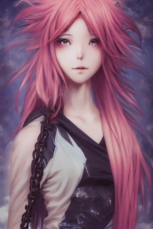 Prompt: anime manga girl with wild floating hair, straight on, by artgerm, james jean, tom bagshaw, gerald brom, vaporwave colors, lofi colors, vaporwave, lofi, goth vibe, 4 k, smooth, hd, substance designer render, full body character concept art, symmetrical, perfect face, detailed face,