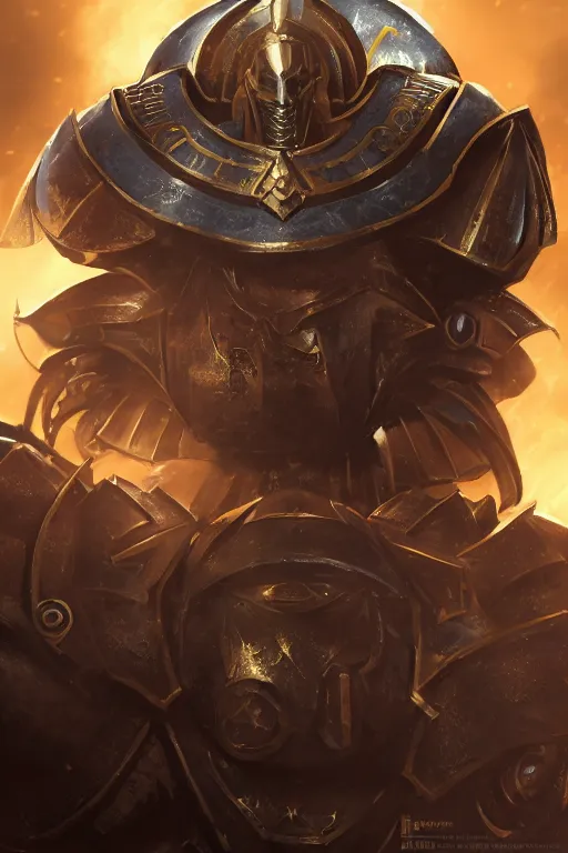 Image similar to armor portrait heros warhammer 4 0 k horus heresy fanart - the primarchs emperor by johannes helgeson animated with vfx concept artist & illustrator global illumination ray tracing hdr fanart arstation zbrush central hardmesh 8 k octane renderer comics stylized