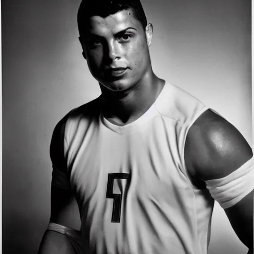 Prompt: ronaldo nazario by yousuf karsh, head and shoulders