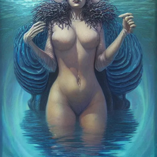 Image similar to portrait of an underwater queen, by gerald brom