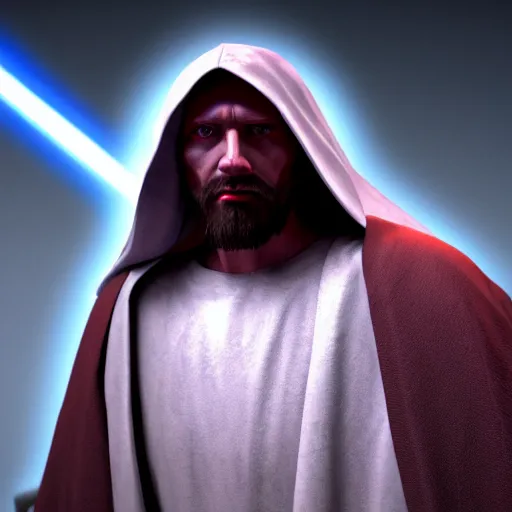 Prompt: a photorealistic full body image of Jesus Christ as a Sith Lord, 8k cinematic