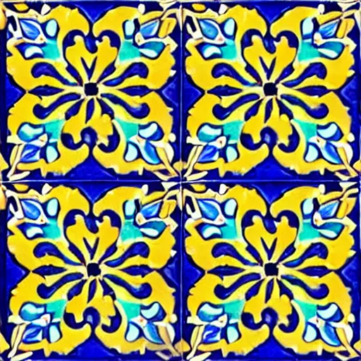 Image similar to psychedelic portuguese azulejo, tile pattern