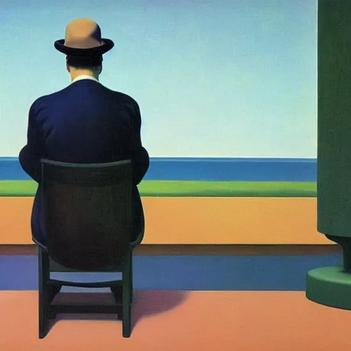 Image similar to Magritte by Edward hopper