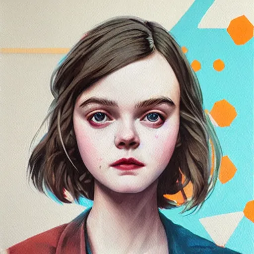 Image similar to Elle Fanning in District 9 picture by Sachin Teng, asymmetrical, dark vibes, Realistic Painting , Organic painting, Matte Painting, geometric shapes, hard edges, graffiti, street art:2 by Sachin Teng:4