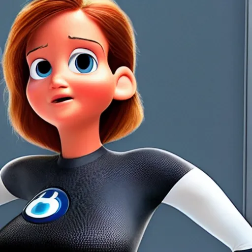 Prompt: Jennifer Lawrence in the Incredibles, pixar studio