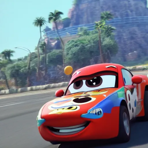 Image similar to manny pacquiao, driving a car, as a pixar disney character from up ( 2 0 0 9 ), unreal engine, octane render, 3 d render, photorealistic