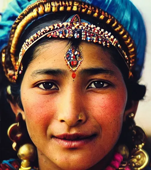 Image similar to vintage_closeup portrait_photo_of_a_stunningly beautiful_nepalese_maiden with amazing shiny eyes, 19th century, hyper detailed by Annie Leibovitz and Steve McCurry, David Lazar, Jimmy Nelsson