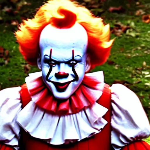 Prompt: Pennywise as Ronald McDonald 4K quality super realistic