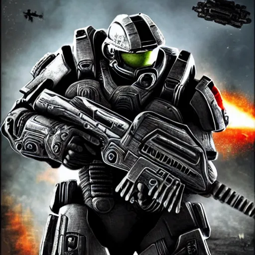 Prompt: Master Chief in Gears of War