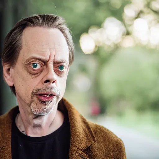 Prompt: portrait of steve buscemi with a mullet haircut, canon eos r 3, f / 1. 4, iso 2 0 0, 1 / 1 6 0 s, 8 k, raw, unedited, symmetrical balance, in - frame