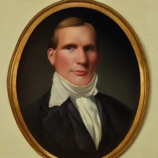 Image similar to An early 1800s oil painting of Jerma985 in the early 1800s, grainy, realistic, very realistic, hyperrealistic, highly detailed, very detailed, extremely detailed, very neat, very epic, very cool, detailed, trending on artstation