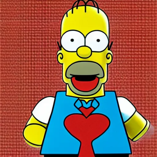 Prompt: homer simpson as lego