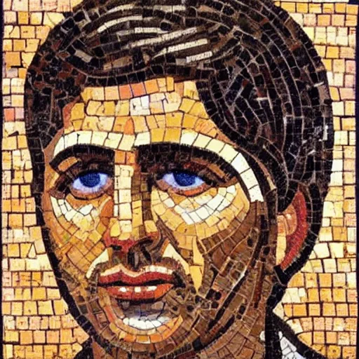 Image similar to portrait of bachir gemayel as a byzantine mosaic, perfect face, perfect eyes, very detailed, very realistic, elegant, top art, renowed artwork