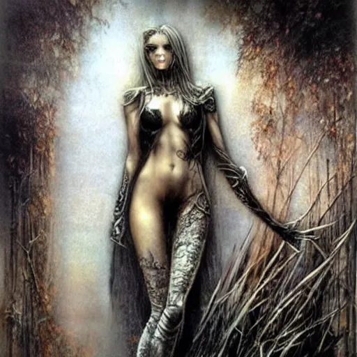 Prompt: painting by Luis Royo