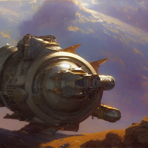 Prompt: detailed cinematic wide shot of world spaceship, ultra realistic, spring light, painting by gaston bussiere, craig mullins, j. c. leyendecker