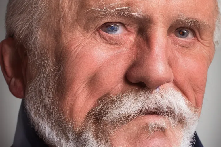 Image similar to a theatrical portrait headshot photograph of an old man looking at the camera, ultra high detailed, realistic, hair light, key light, by peter hurley