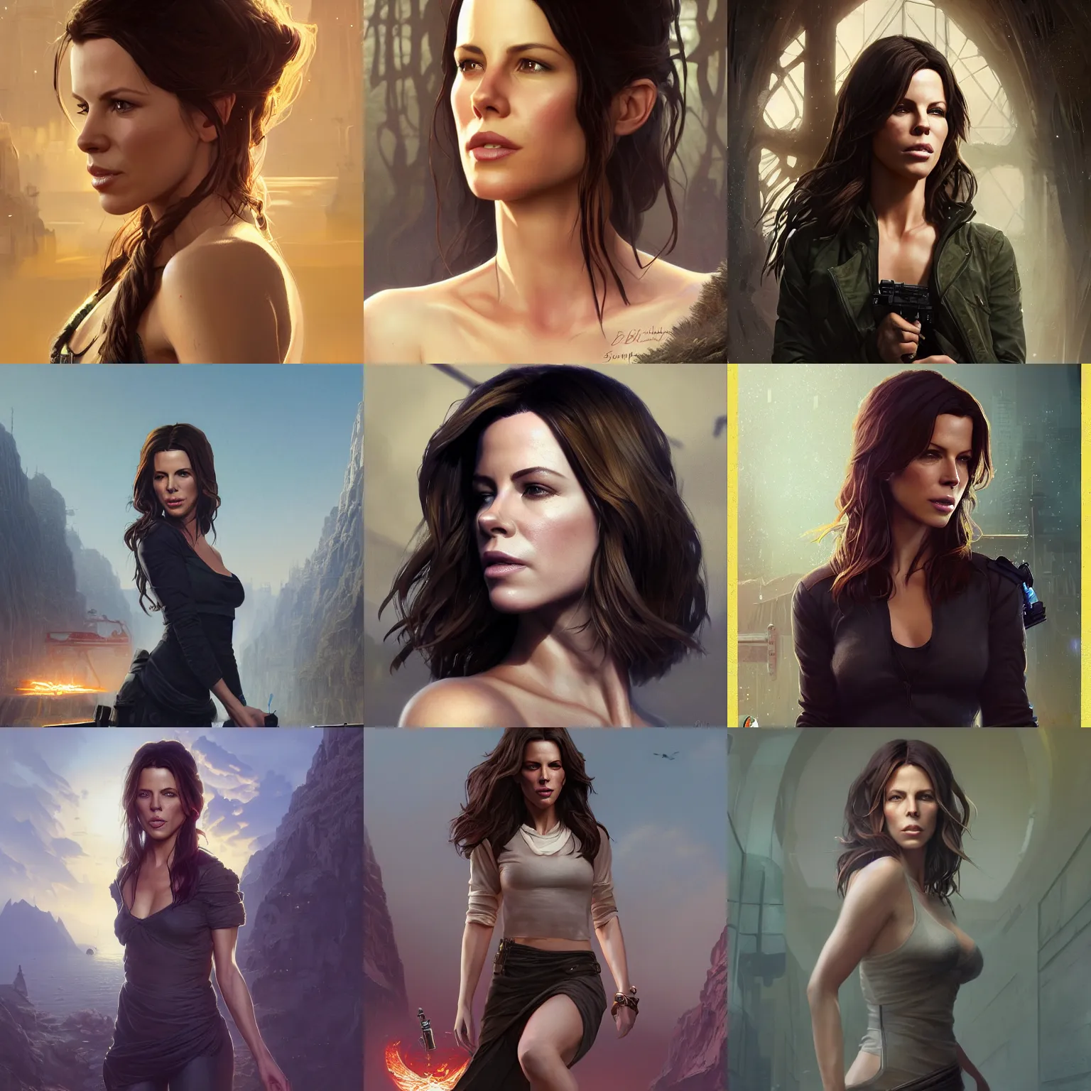 Image similar to highly detailed portrait kate beckinsale in gta v, stephen bliss, unreal engine, fantasy art by greg rutkowski, loish, rhads, ferdinand knab, makoto shinkai and lois van baarle, ilya kuvshinov, rossdraws, tom bagshaw, global illumination, radiant light, detailed and intricate environment