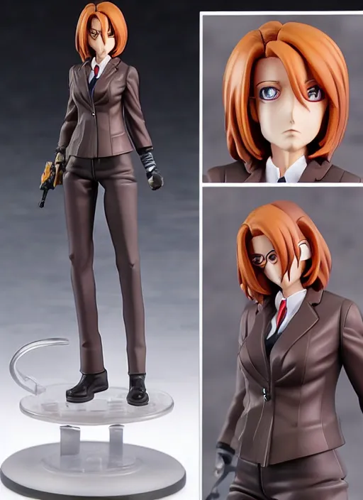 Prompt: an anime model kit of Dana Scully, anime PVC Figure, garage kit