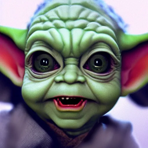 Image similar to Baby Yoda As the joker digital art 4K quality super realistic