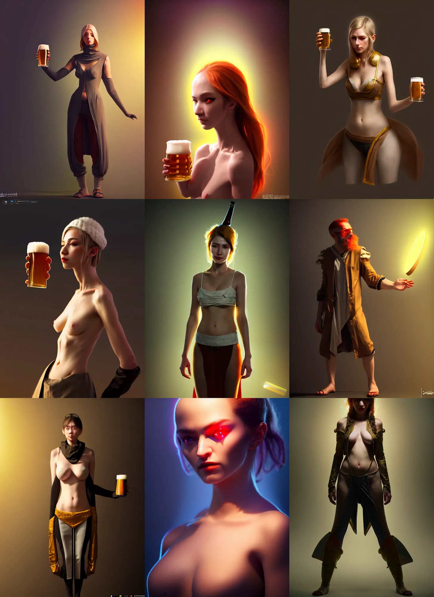 Prompt: costume design made by idealisic concepts, sophisticated composition, old masters light composition, procedurally generated, character drinking beer, DMT SPACE behind, substance designer, PBR, HD, Ultra detailed, hyperrealistic, megascans, volumetric light, concept by master artist, made in paint tool SAI2, trending pixiv face