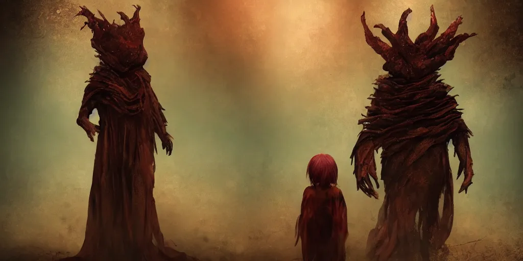 Image similar to Strange and mystical creatures scary and dangerous, concept art, inspired by Reylia Slaby, Guillermo del Toro, trending on artstation, volumetric lighting, intricate, ornate, CGsociety