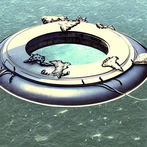 Image similar to underwater ufo base with aliens, photorealistic, detailed