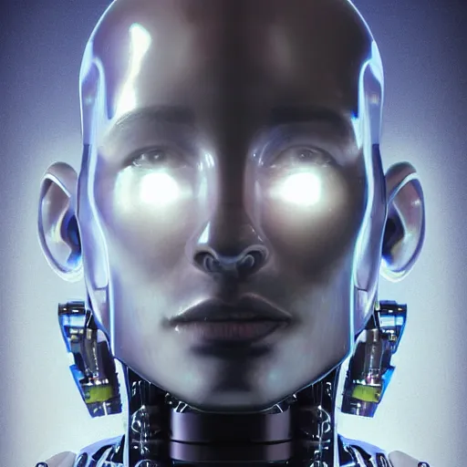 Prompt: hyperrealistic mixed media portrait of a Robot of Lex Friedman forward angle, stunning 3d render inspired art by P. Craig Russell and Barry Windsor-Smith + perfect facial symmetry + dim volumetric lighting, 8k octane beautifully detailed render, post-processing, extremely hyperdetailed, intricate futuristic mechanic parts, epic composition, grim yet sparkling atmosphere, cinematic lighting + masterpiece, trending on artstation