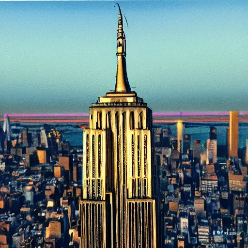 Prompt: giant mouse on empire state building, photorealist, golden hour, high quality