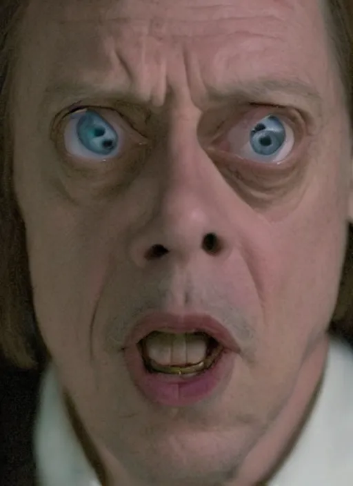 Prompt: a still from The Shining of Steve Buscemi as Wendy Torrance