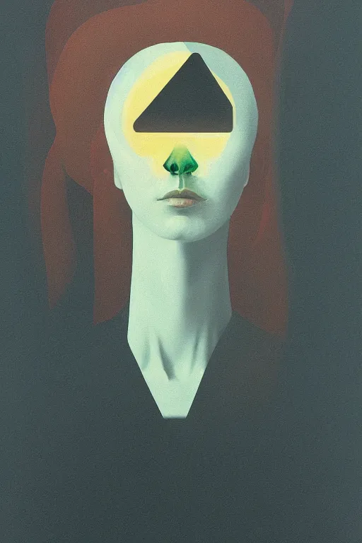 Image similar to woman wearing oculus and digital glitch head edward hopper and james gilleard, zdzislaw beksisnski, higly detailed