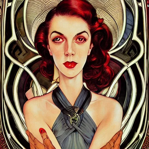 Image similar to a streamline moderne, art nouveau, multi - ethnic and multi - racial portrait in the style of loish, and in the style of donato giancola, and in the style of charles dulac. intelligent, expressive, very large eyes. symmetry, ultrasharp focus, dramatic lighting, photorealistic digital painting, intricate, elegant, highly detailed, symmetrical.